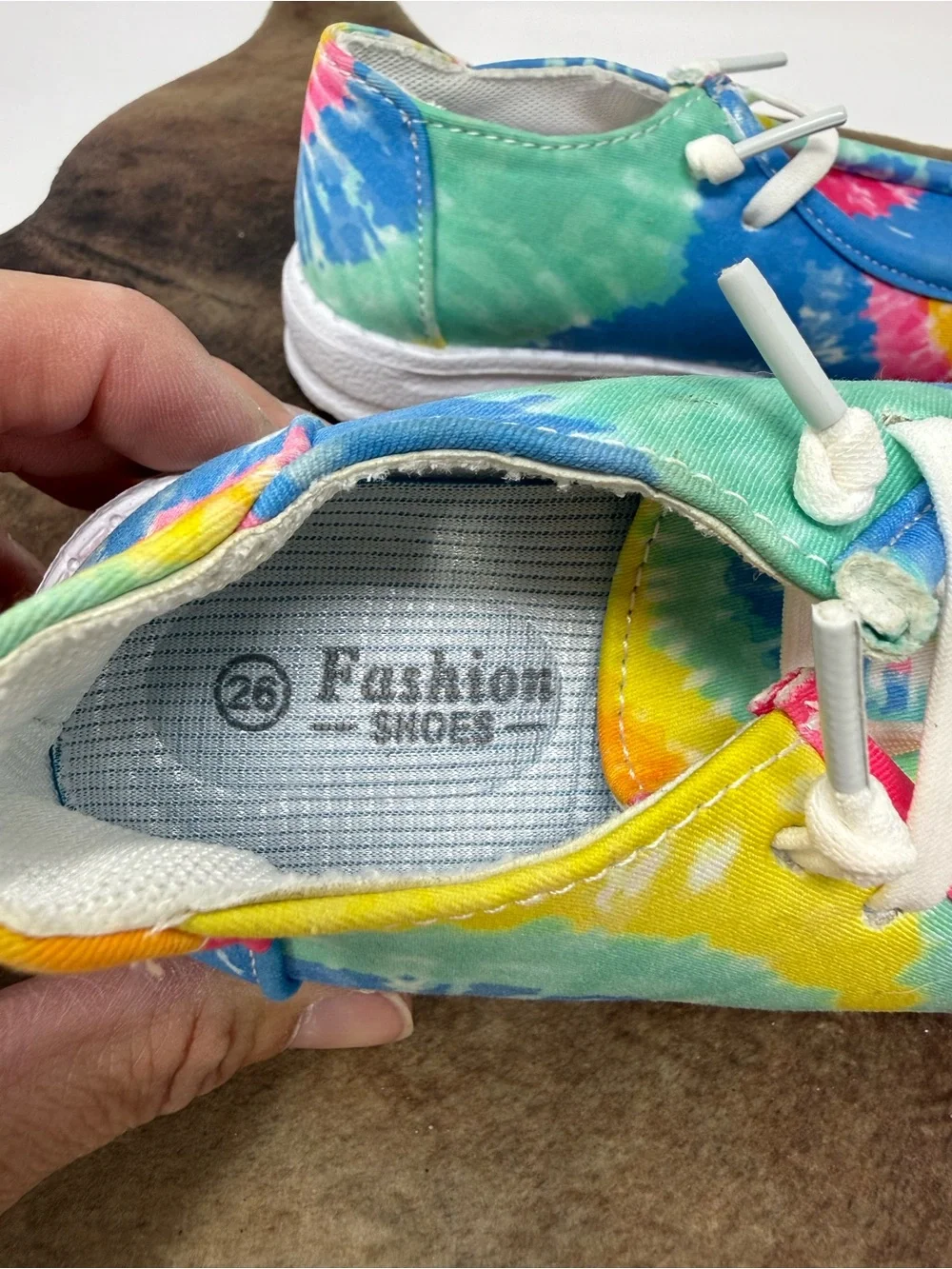 NWOT Kids Tie-Dye Slip-On Shoes - Multicolor Sz 26-9.5 (EBVZSF)